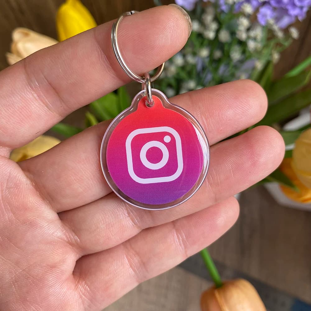 Portachiavi con chiave NFC epossidica da 13,56 MHz Instagram WhatsApp Facebook Snapchat NFC Tap