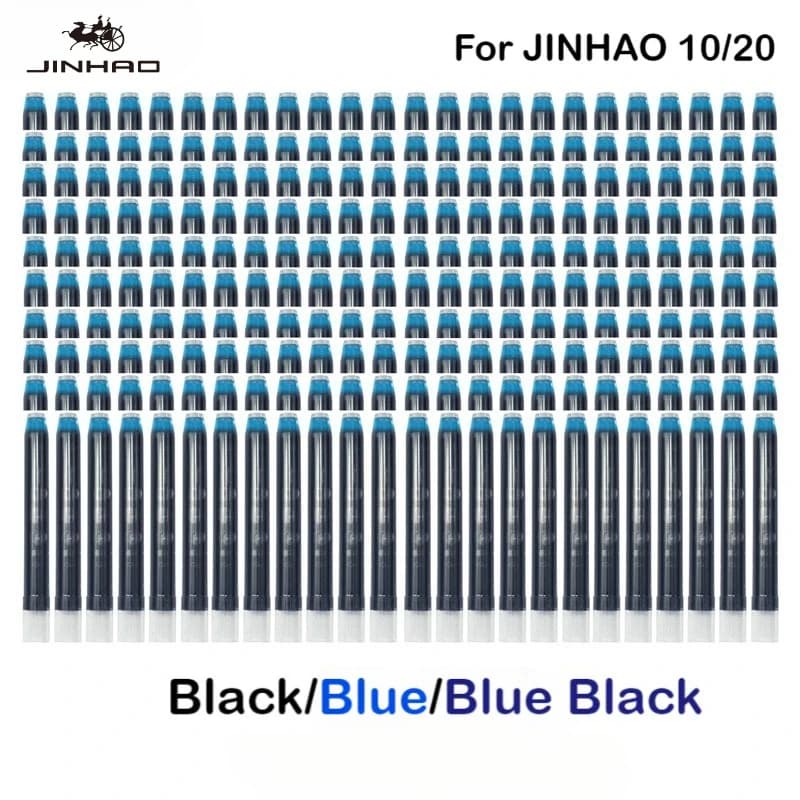 240/6 PCS JINHAO 20 10 Press Fountain Pen Ink Refill Cartridges Black/Blue/BlueBlack For A1 A2 Stationery School Office Supplies
