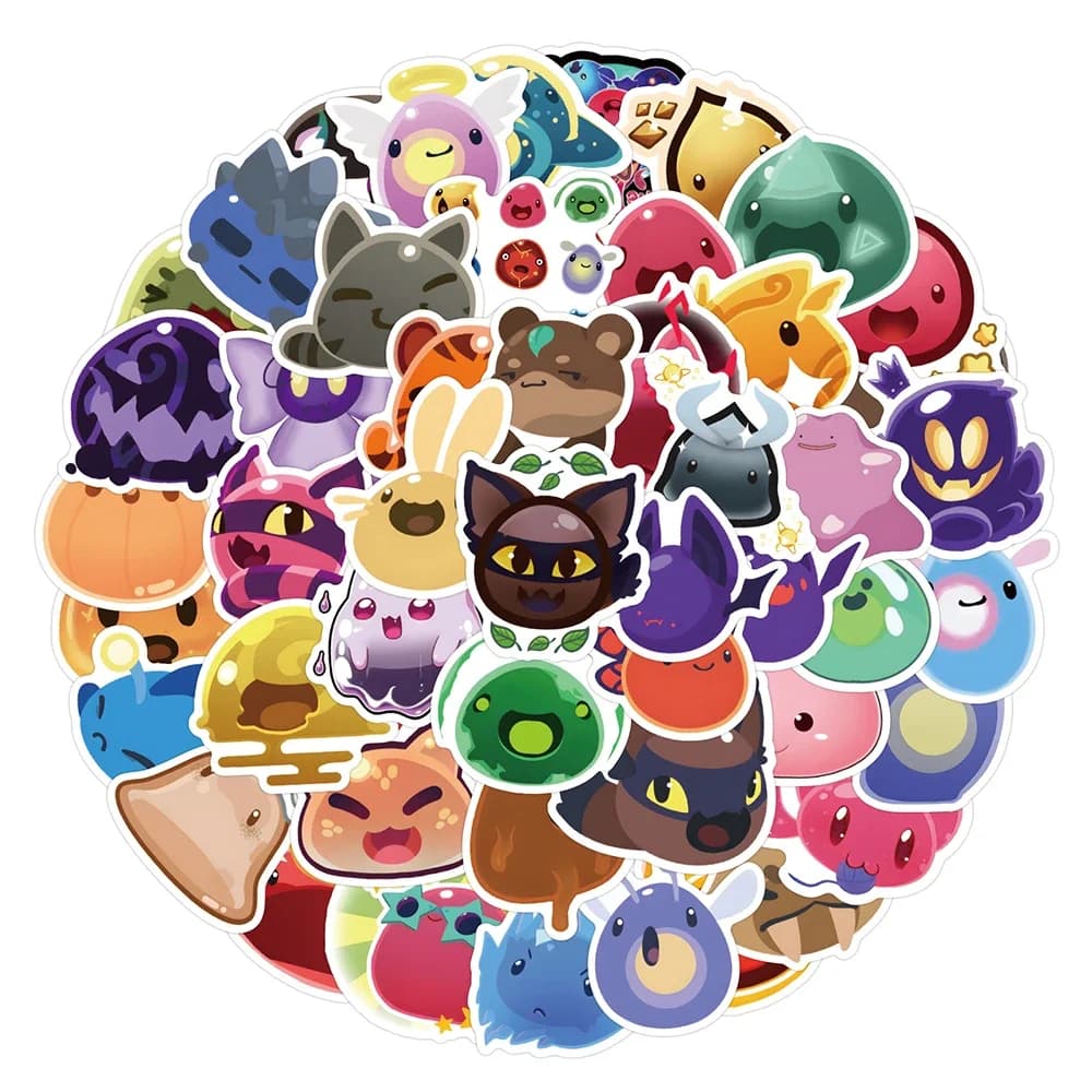 60 pezzi Kawaii Slime Rancher adesivo cartone animato carino graffiti decorazione notebook bagaglio chitarra tazza d'acqua decalcomania impermeabile giocattolo