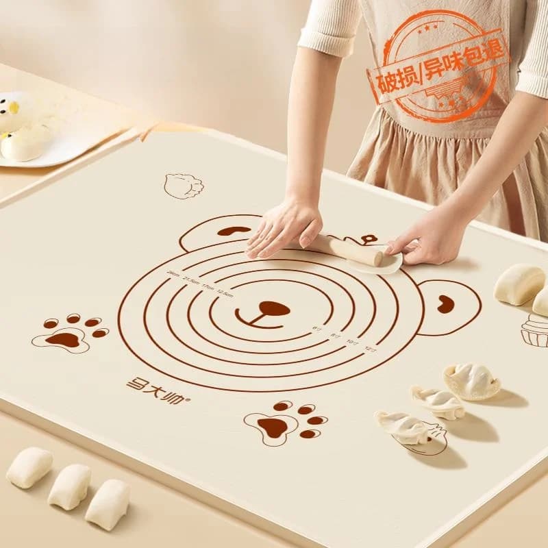Tagliere in Silicone Alimentare Rinforzato Impermeabile, Tappetino per Impastare di Grandi Dimensioni, Utensili da Cucina con Angoli Arrotondati