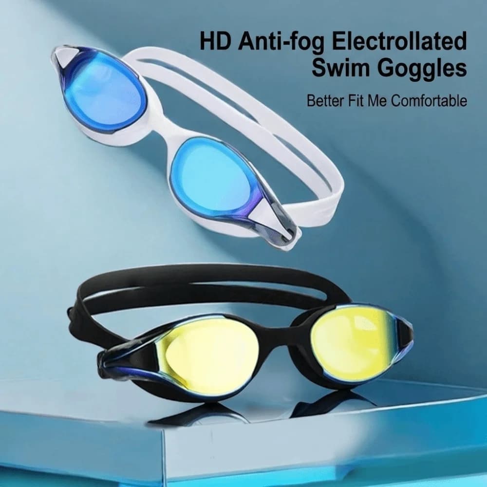 Adjustable Silicone Swimming Goggles Waterproof Anti-Fog Professional Swim Eyewear Clear Vision Comfortable Fit