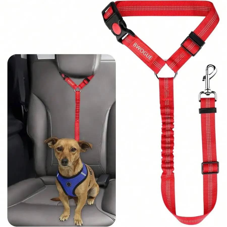 Cinture di Sicurezza per Cani e Gatti, Guinzaglio Regolabile per Poggiatesta Auto, Imbracatura di Sicurezza per Veicoli (1 Pezzo)