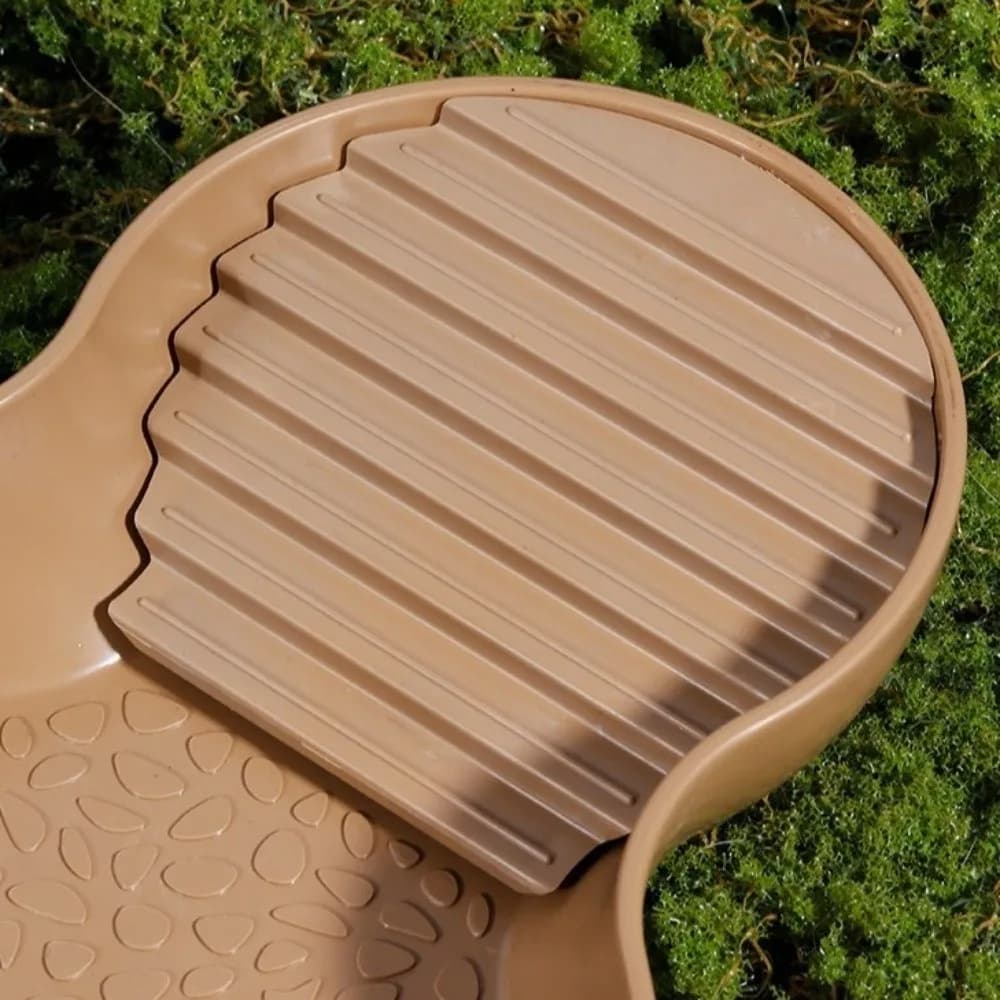 Piscina per Rettili a Bocca Larga Antiscivolo, Ciotola per Cibo Tartarughe con Rampa, Mangiatoia in Plastica per Animali Domestici, Decorazione Terrario
