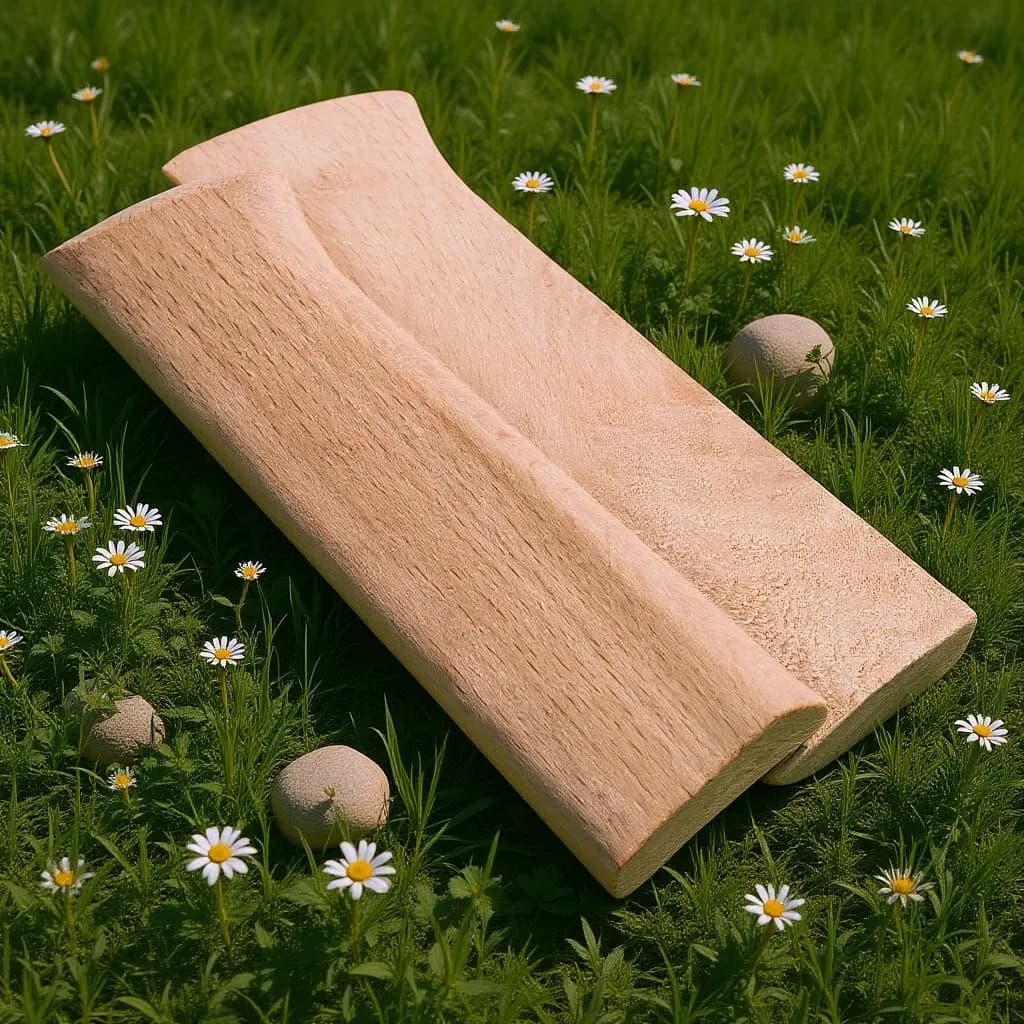 2 Pcs Beech Wood Kitchen Knife Handle Japanese Repair Replacements Chef Wooden for Knives Accessories