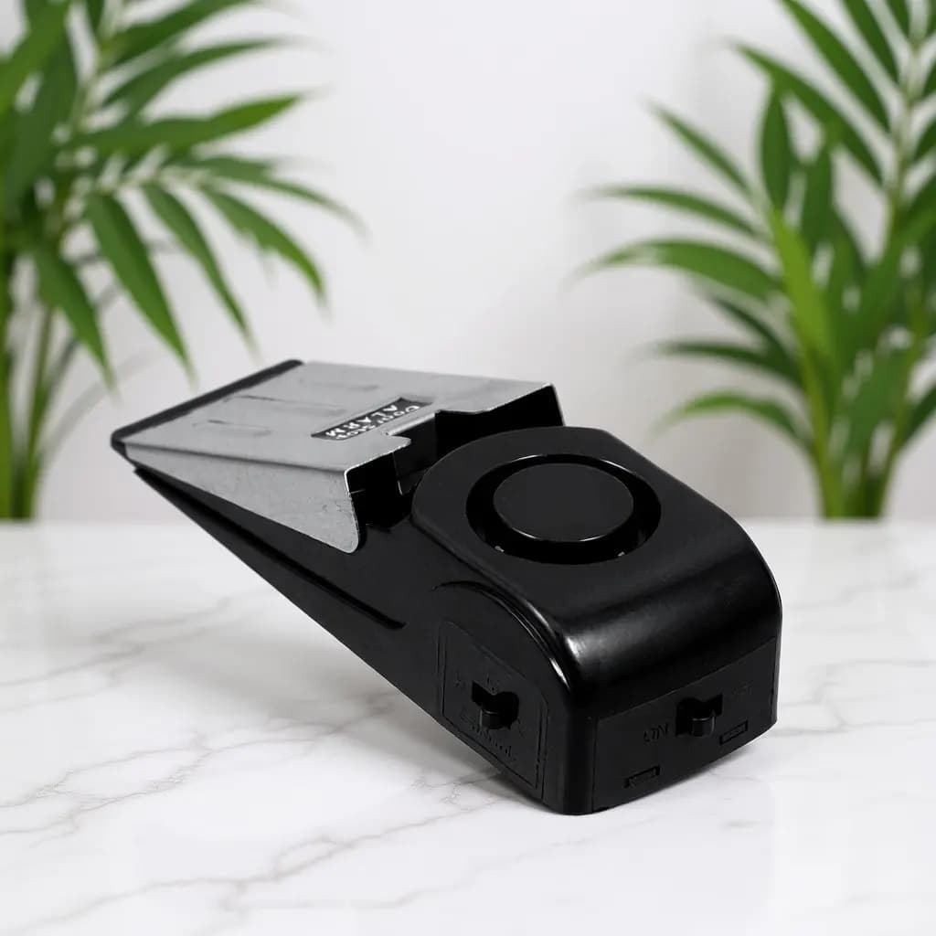 Allarme per Porta 120Db Attivato da Sensibilità alla Pressione, Fermaporta Robusto a Cuneo per Sicurezza Casa, Ufficio e Viaggi
