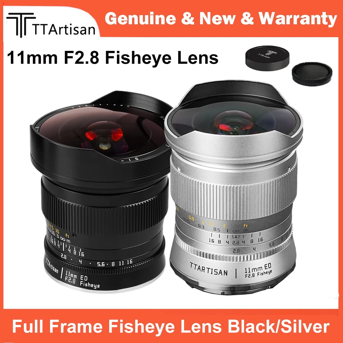 Obiettivo Fisheye TTArtisan 11mm F2.8 Full Frame con angolo di 180° ° Obiettivo con Angolo di Visione Ampio e Corpo Interamente in Metallo per Sony E, Nikon Z, Canon RF, Attacco L