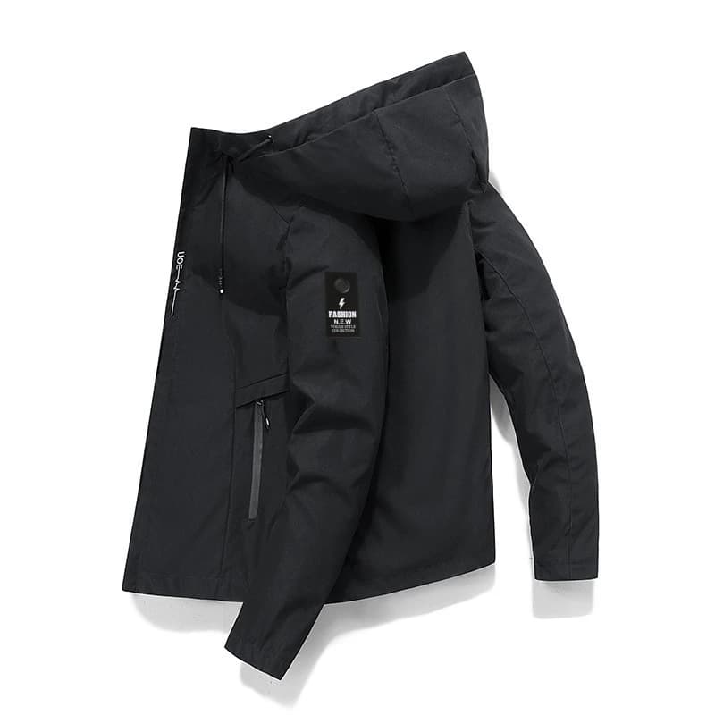 Giacca da Lavoro alla Moda per Uomo, Versione Coreana Primaverile e Autunnale Multifunzionale, Giacca Casual con Cappuccio, Cappotto Antivento