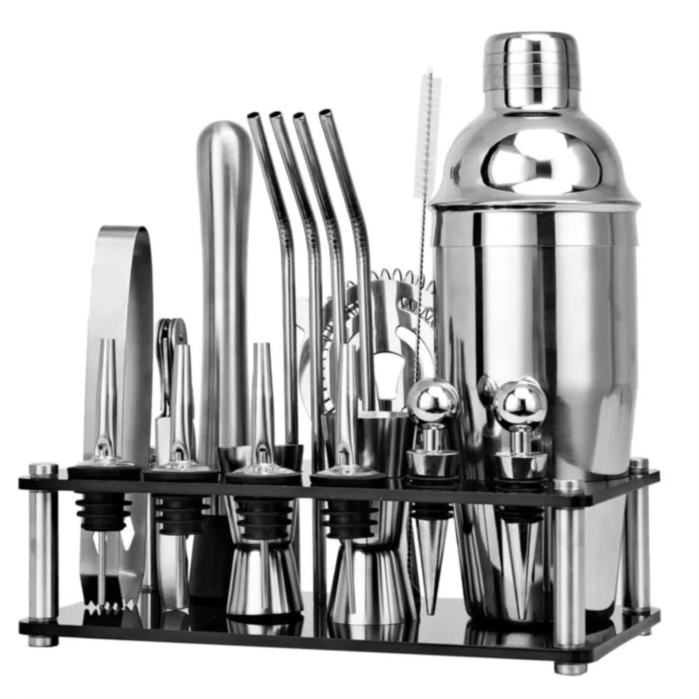 Kit da barista Shaker per cocktail Set di supporto in acrilico per venature del ghiaccio in acciaio inossidabile per bevande miste Strumenti da bar per Martini