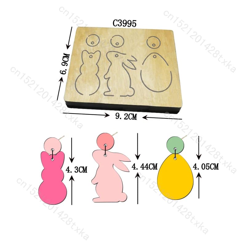 Earring Easter Wooden Dies New rabbit Cutting Die Scrapbooking C3995