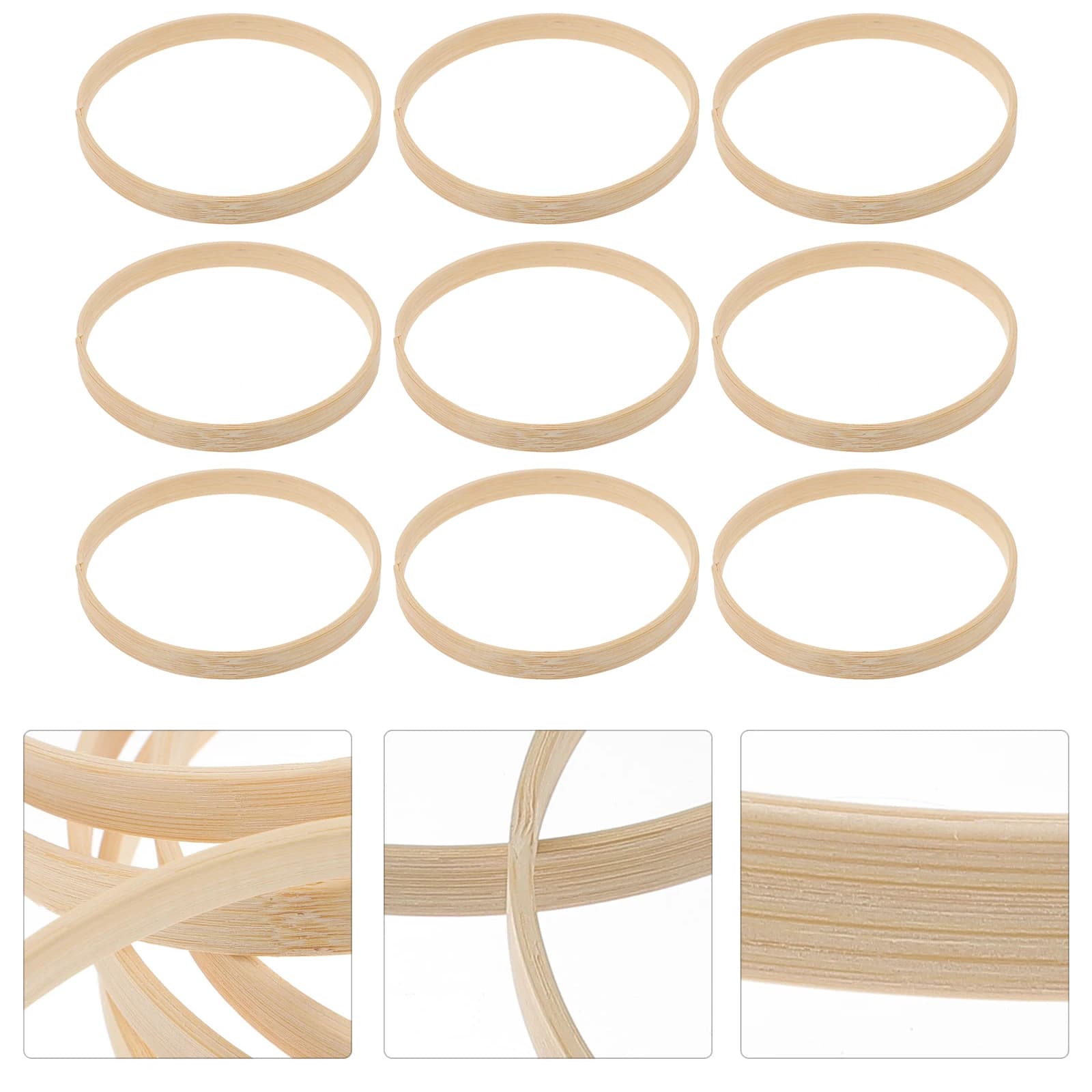 12Pcs 10Cm Round Bamboo Rings for Dream Catcher DIY Craft Kits Handmade Wall Hanging Decor Craft Making Materials