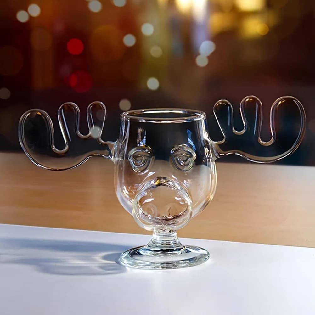 Tazza di Natale da 240 ml 8 once Testa di renna di Natale Vacanze di Natale Tazza di alce Creativo Bicchiere di alce Vino Birra Acqua Succo di Latte Bicchiere
