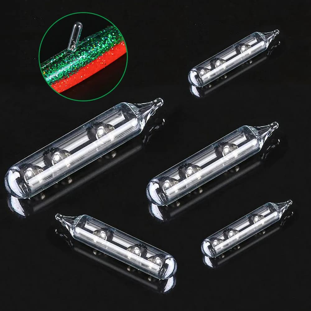 50 pz Sonagli Da Pesca Tubo di Vetro Per Esche Morbide Esche Vermi Maschere Cucchiai Scuotere Attirare Fly Tie Legare Inserto Accessori Per la Pesca