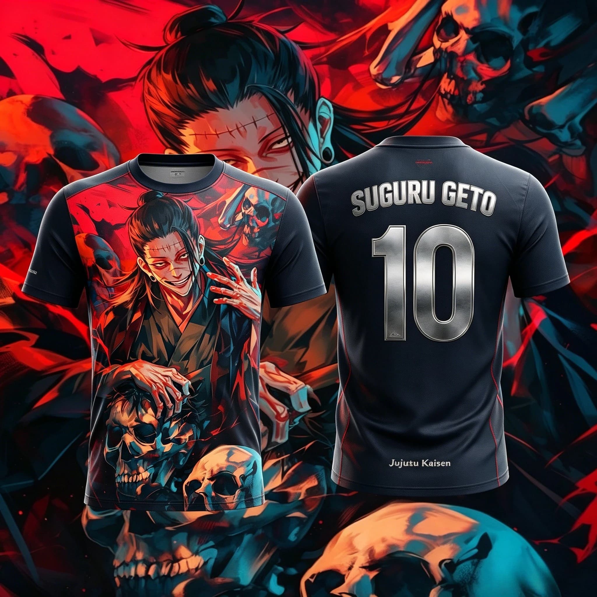 Nuova Maglietta Anime JUJUTSU KAISEN NO.10 NO.7 Suguru Geto 2026, T-Shirt da Uomo con Stampa 3D, Maglia da Calcio Speciale, T-Shirt per Bambini Y2k