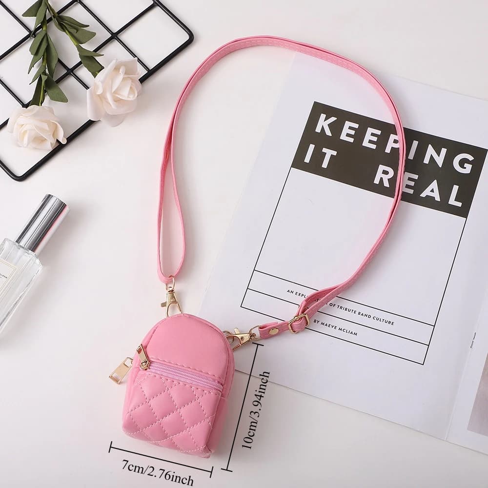 Nuovo Mini Zaino Portachiavi, Borsa Carina da Appendere, Portatile per Auricolari e Cavi Dati, Borsa in PU per Monete e Rossetto, Idea Regalo