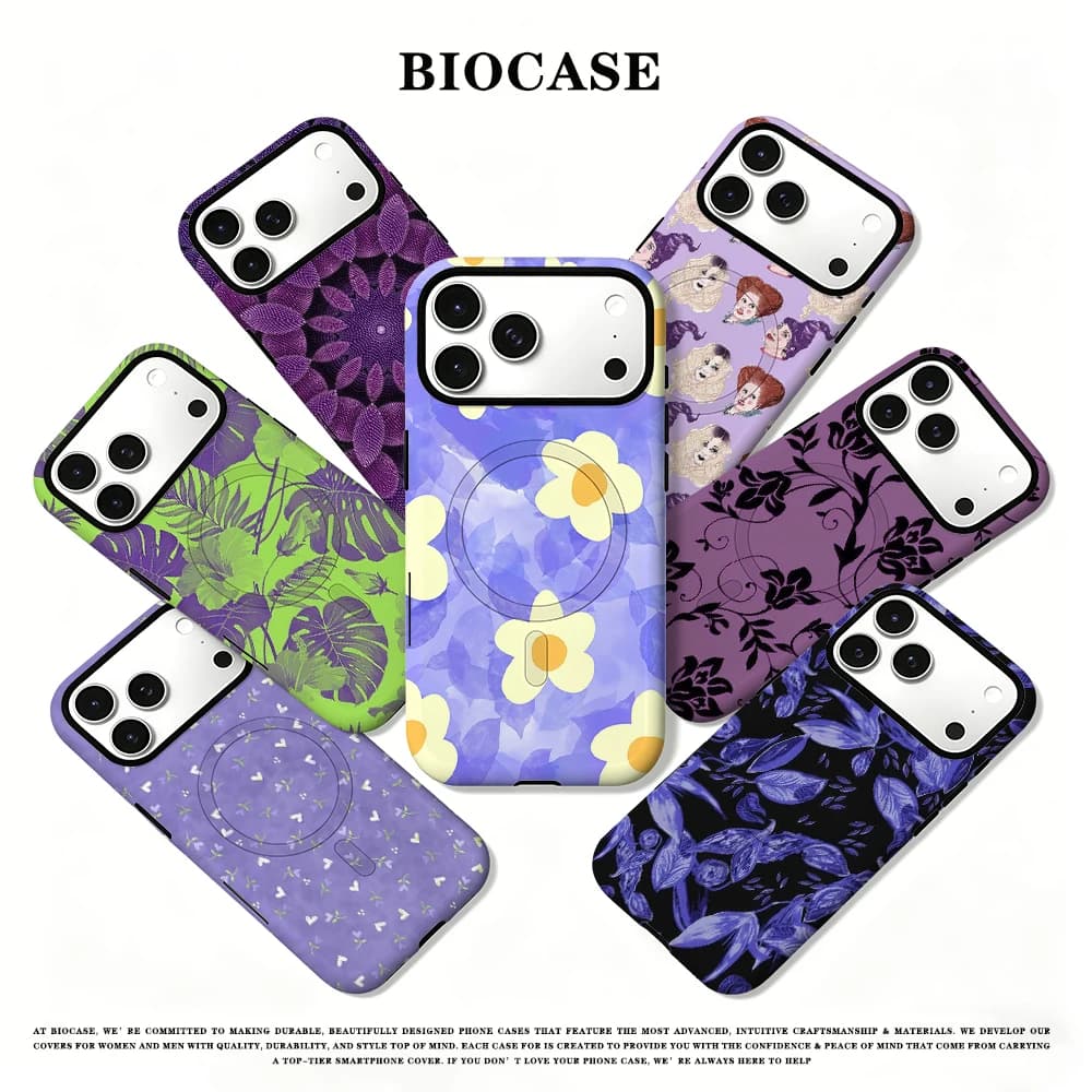 BioCase Purple Daisy iPhone17 Must-Haves Phone Case for IPhone 17 16 15 14 13 12 Pro Max Plus Double-layer Back Cover