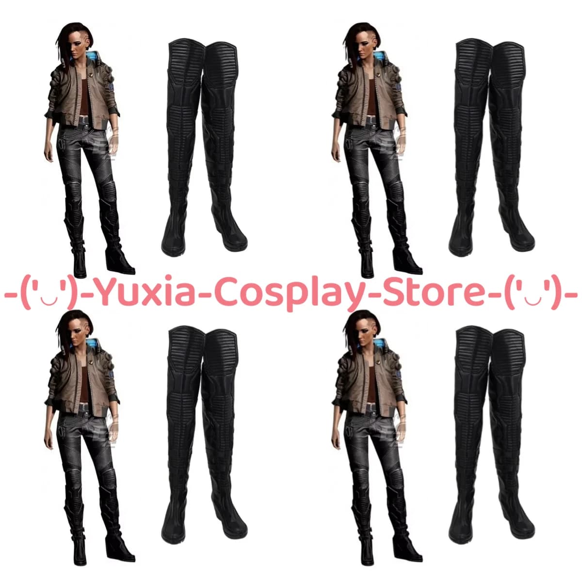 Yuxiacosplay! Cyberpunk Judy Alvarez Cosplay Shoes Anime Game Character Prop PU Leather Boots Halloween Carnival Party Costume