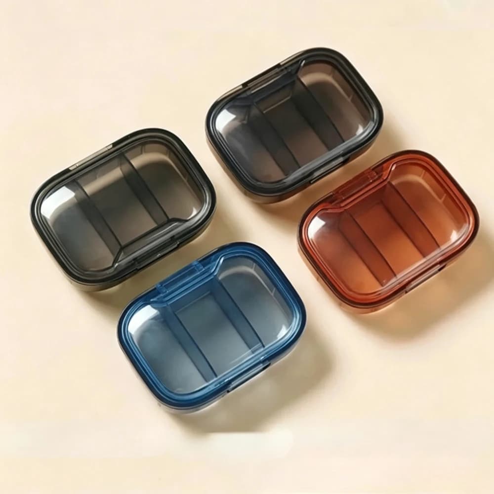 New Mini Portable 3 Grids Pill Box Sealed Medicine Organizer Small Travel Tablet Storage Case Daily Morning Noon Night Vitamin
