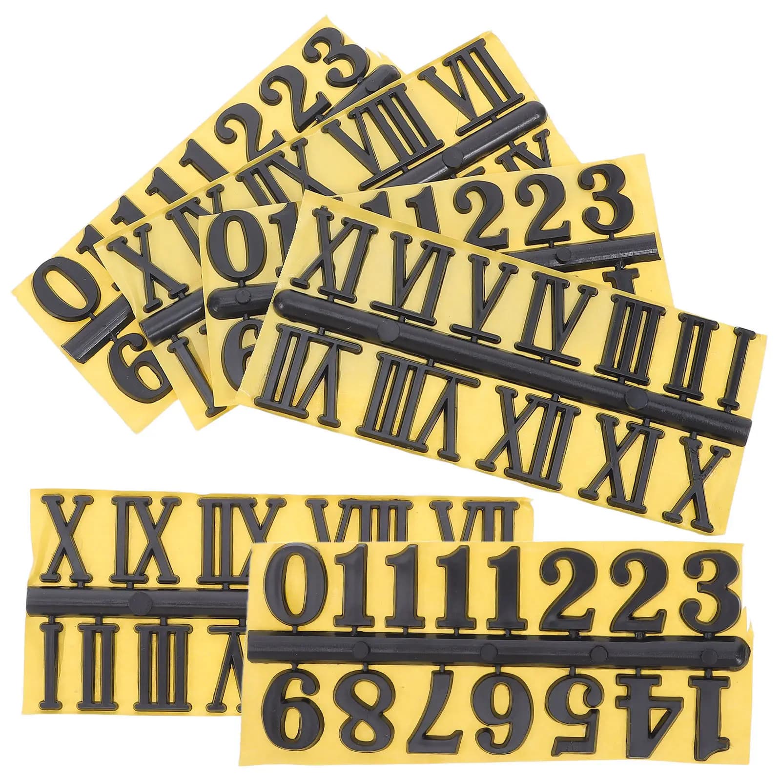 Set di 6 Numeri per Orologio da Parete, Accessori Eleganti con Numeri Arabi e Romani, Kit Fai-da-Te per Riparazione e Sostituzione