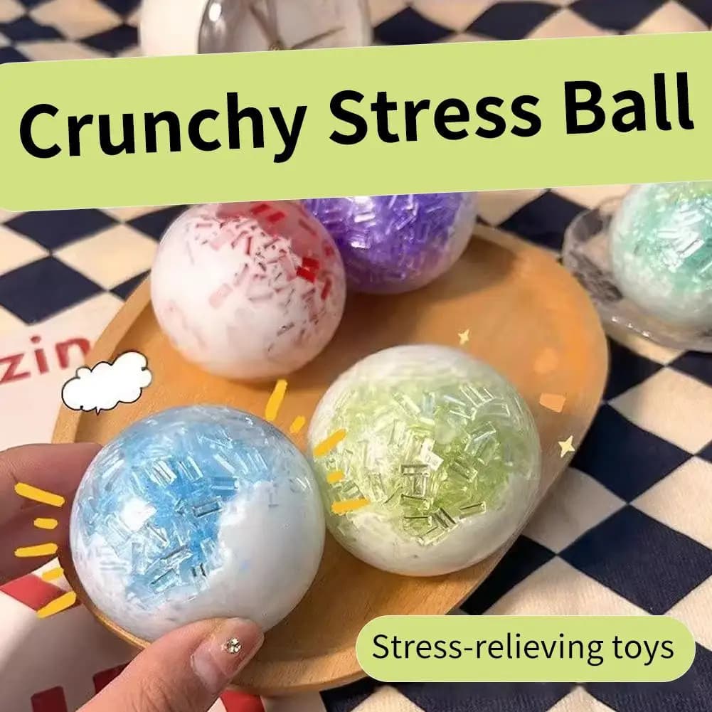 Sfera di Cristallo Morbida a Lenta Risalita, Effetto Ghiaccio Screpolato, Fatta a Mano, Antistress Sensoriale, Giocattolo Fidget per Alleviare l'Ansia
