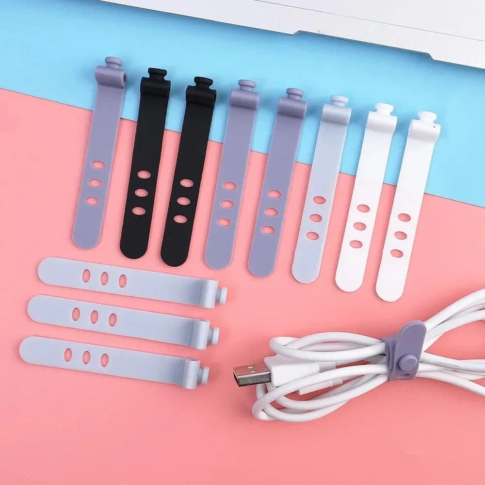 1/5/10 Pz Fascette Riutilizzabili Avvolgitore Flessibile In Silicone USB Cavo Dati Gestione Organizzatore Cuffie Mouse Filo di Protezione Fascette