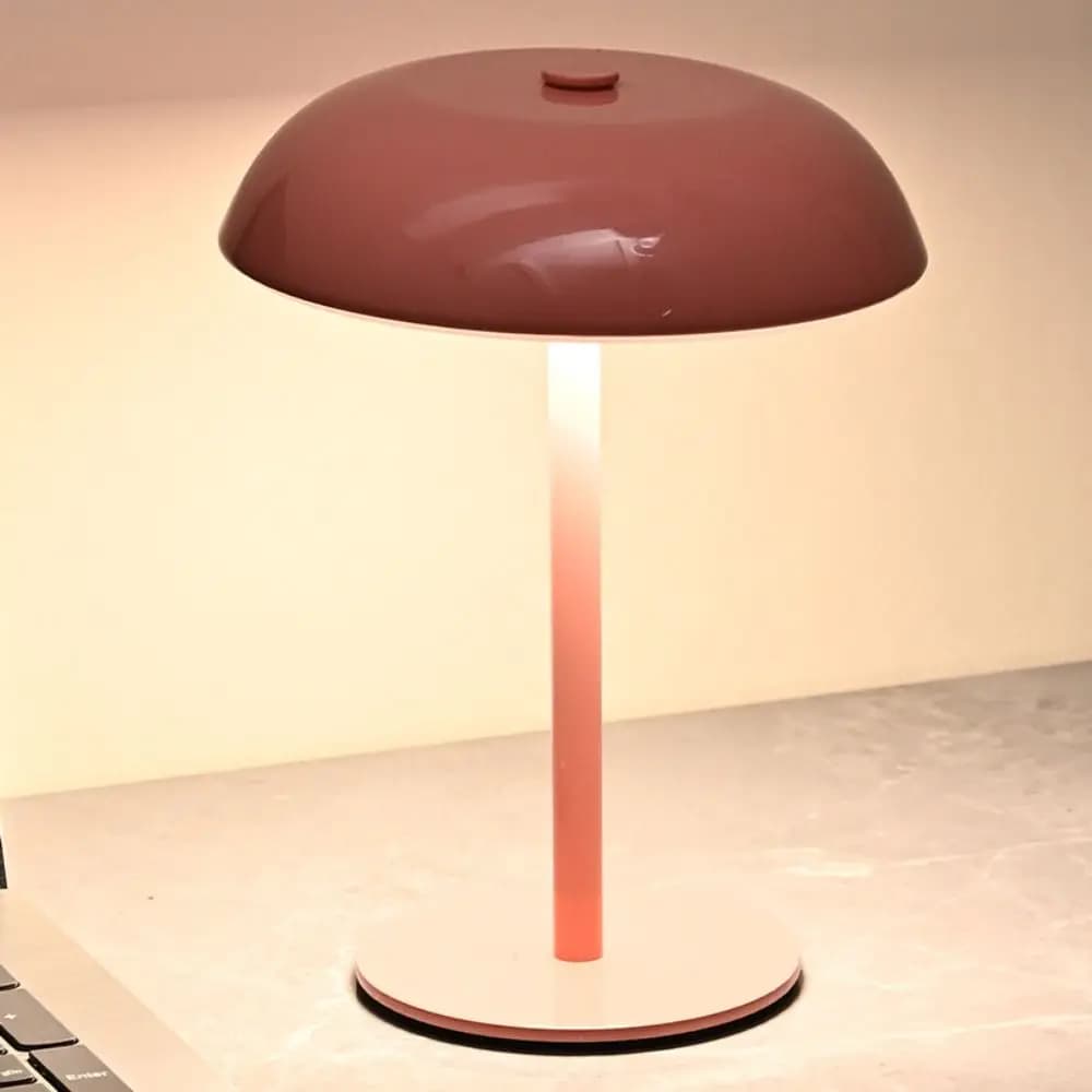 Lampada da tavolo a fungo con luci a 3 colori Touch Control Dimmerabile continuo Lampada da scrivania a LED Fondo antiscivolo Lampada da comodino in metallo a luce soffusa