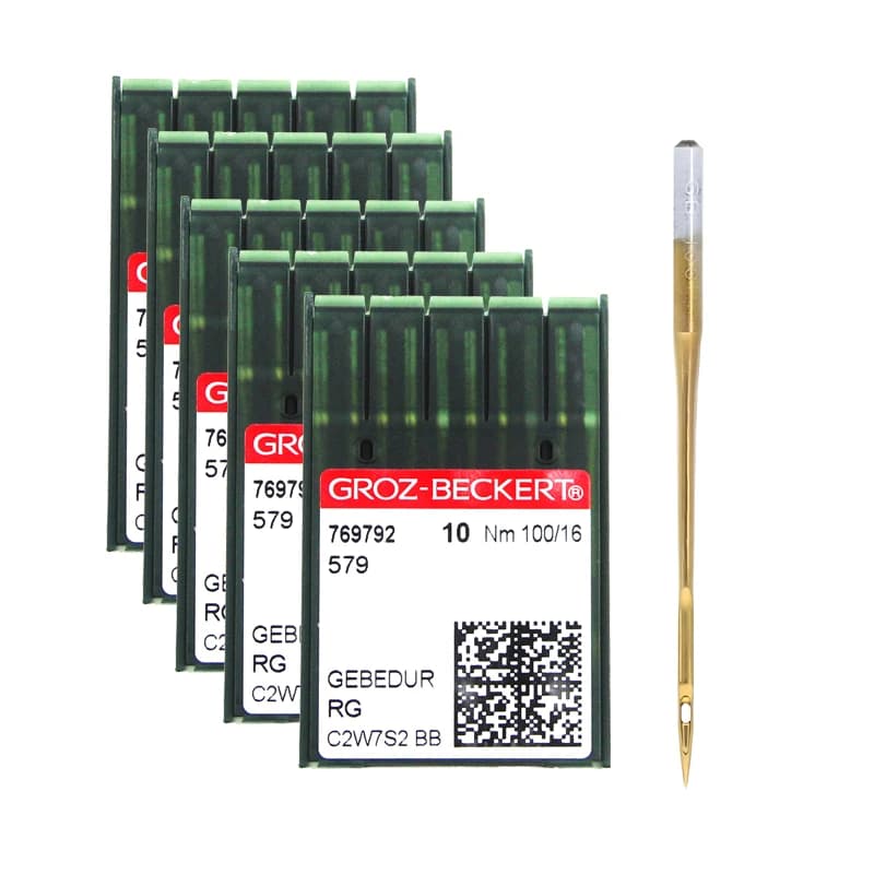 50 PZ 579 GEBEDUR Aghi Groz-Beckert resistenti al calore per Durkopp 558, Brother RH-9820 Macchina da cucire con foro per pulsante con occhiello elettronico