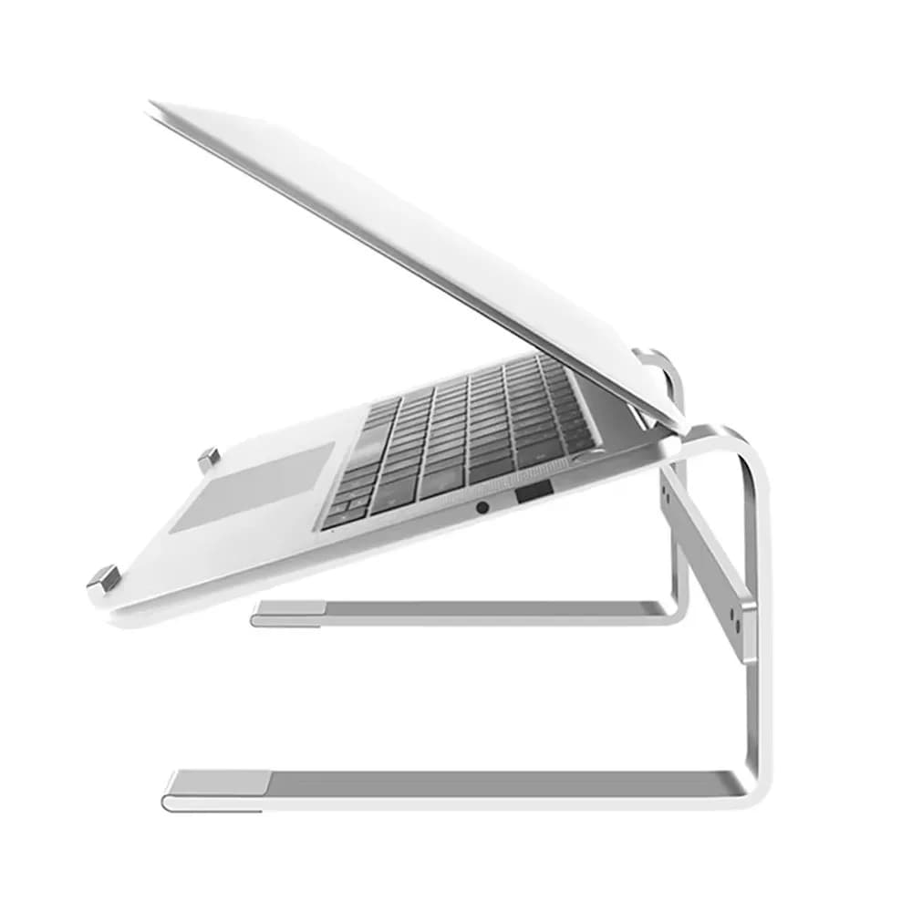 Supporto Portatile per Laptop a Doppio Strato in Ferro, Base Universale Ventilata e Rimovibile, Salvaspazio