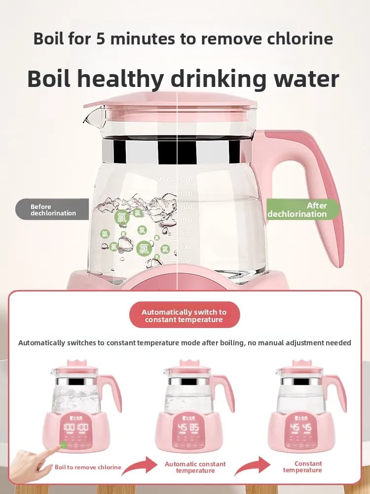 Bollitore elettrico a temperatura costante, birra in vetro integrata con isolamento termico automatico per teiera