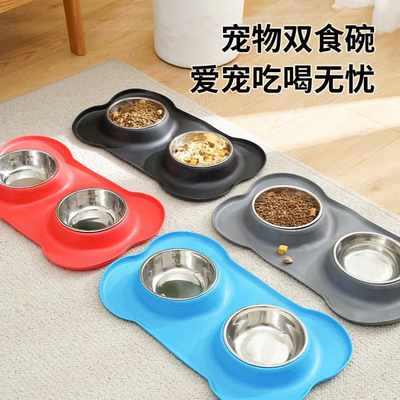 Ciotola per cani in acciaio inossidabile, ciotola antiurto per cani, ciotola per gatti, utensili per alimenti per animali domestici, ciotola per cibo per gatti, ciotola per animali domestici