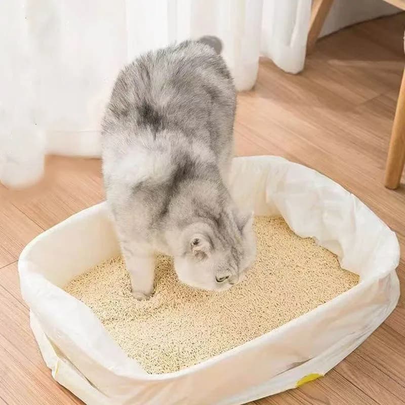1/2/3 Rotoli Sacchetti Monouso per Lettiera Gatto, Sacchetti per Rifiuti Animali con Cordoncino, Pulizia Rapida, Sacchetti Portatili per Lettiere Gatto