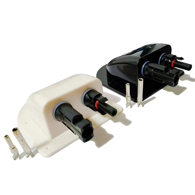 ⭐ Solar Panel Double Hole Wire Cable Entry Gland Sealing Box Curved Cable Connector Waterproof For RV Caravan