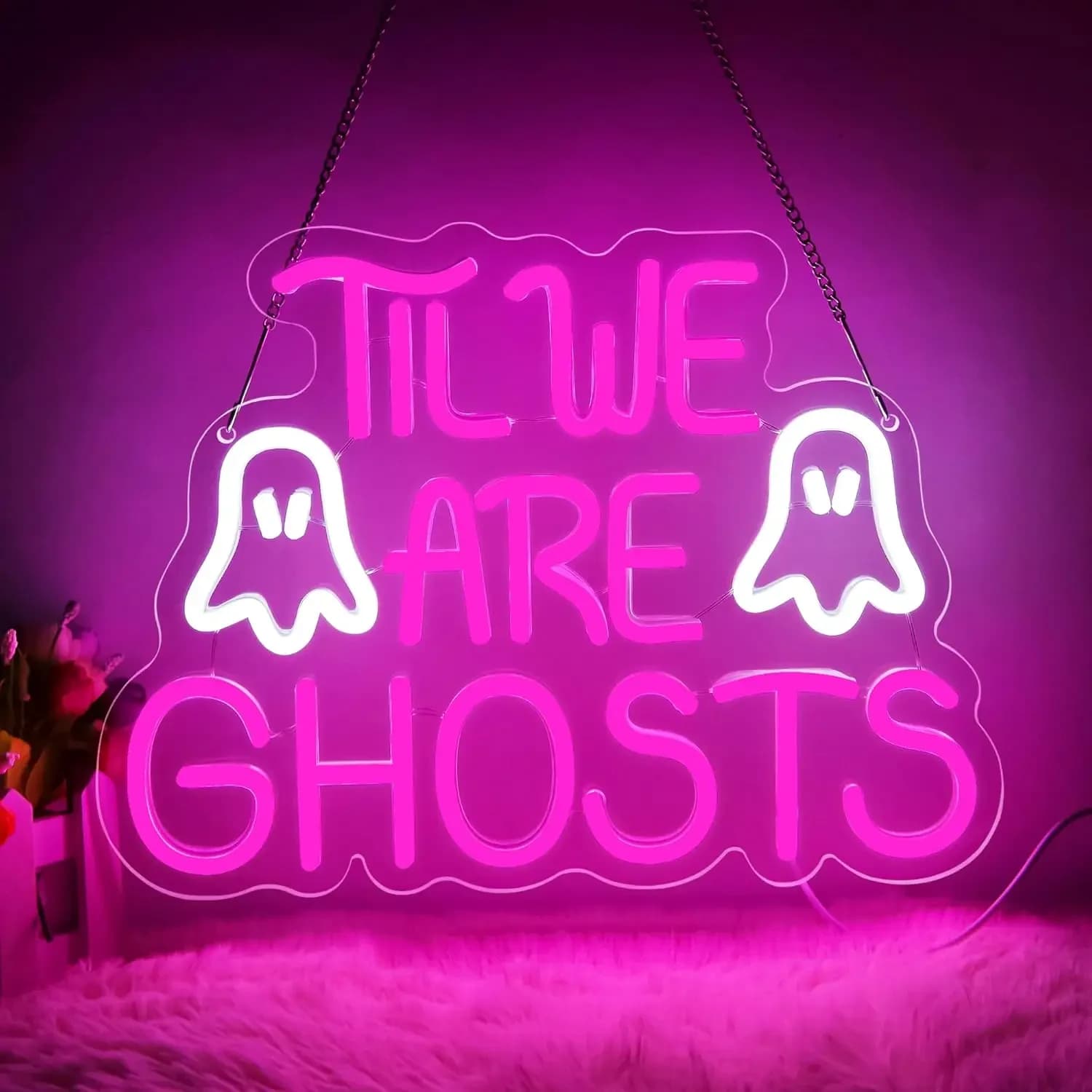 Til siamo fantasmi insegna al Neon per la decorazione della parete LED lettera segno per matrimonio gotico camera da letto compleanno san valentino regali di Halloween