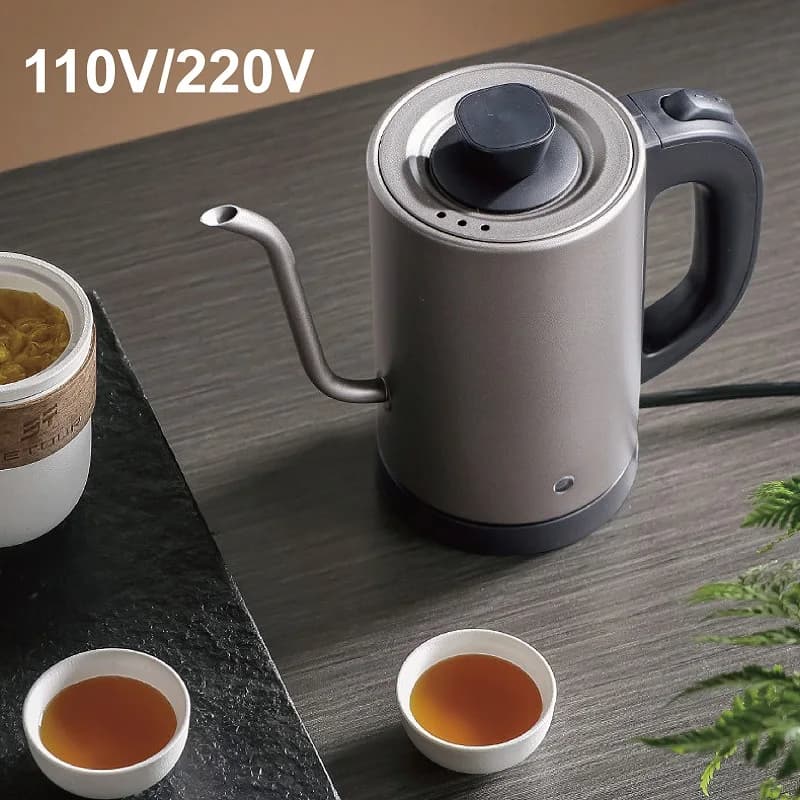 Bollitore elettrico da 800 ml 110 V/220 V Collo di cigno in acciaio inossidabile 304 Preparazione a mano Caffettiera Spegnimento automatico Teiera Bollitore rapido
