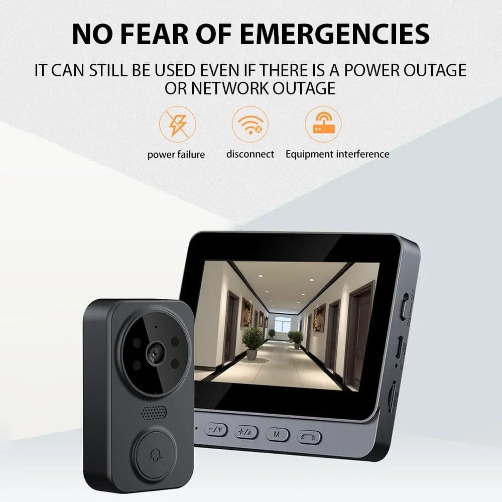 NUOVO campanello video wireless 2.4G con schermo IPS da 4,3 pollici con monitor, citofono bidirezionale Smart HD e monitoraggio visivo
