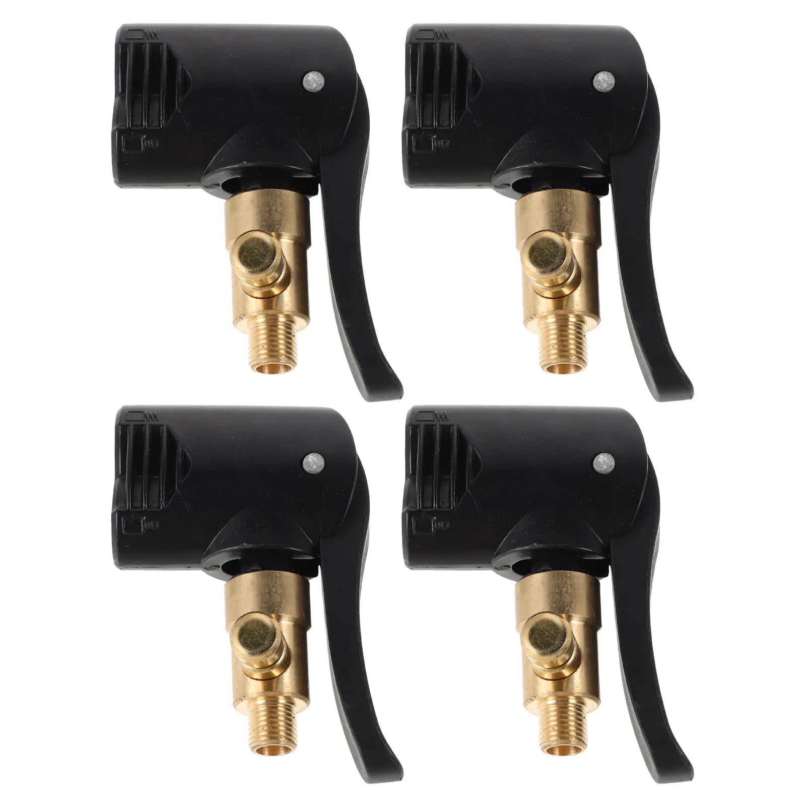 4Pcs Tire Air Chuck Clip Brass Valve Adapter Quick Inflation Nozzle for Car Bike Motorcycle Tires Air Pump Connector