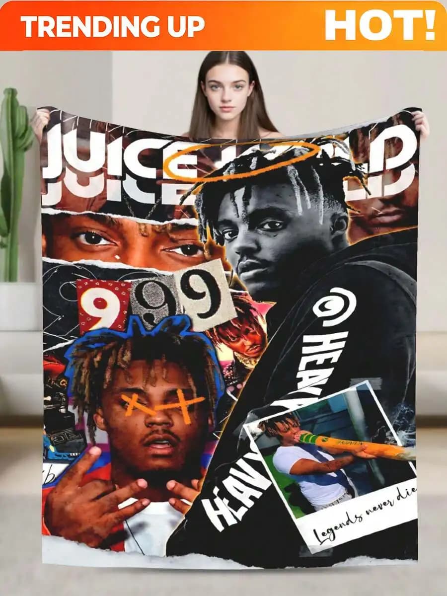 Customize Juice Merch WRLD Throw Blanket Warm Blankets Breathable Air Conditioner Blanket For Car Classic Outdoor Blankets For P