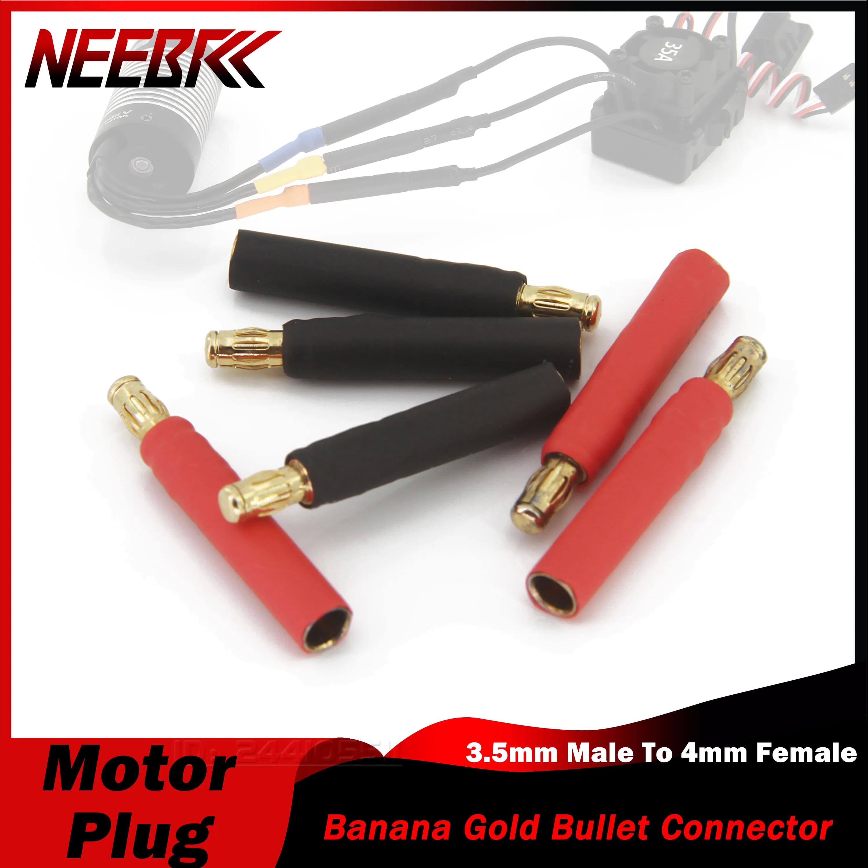 Adattatore motore da 3,5 mm maschio a 4 mm femmina connettore proiettile ESC spina a banana impilabile senza saldatura per parte di aggiornamento FPV per auto RC