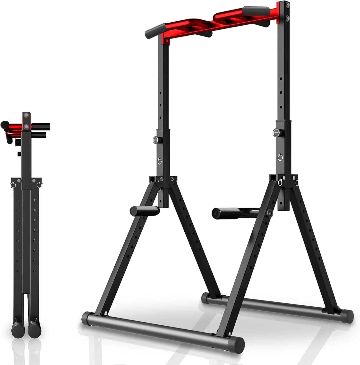Power Tower Pull Up Folding Dip Station, Adjustable Pull Up Station, Multifunction Home Gym, Equ Fitness Strength Training