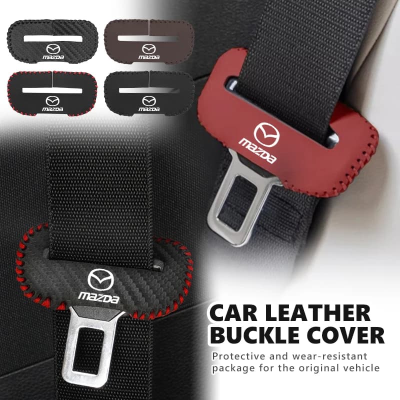 Car Seat Belt Buckle Cover Leather Protector Anti-collision Case For Mazda CX9 MX5 RX8 Axela Demio Atenza MS GJI GH BK MP