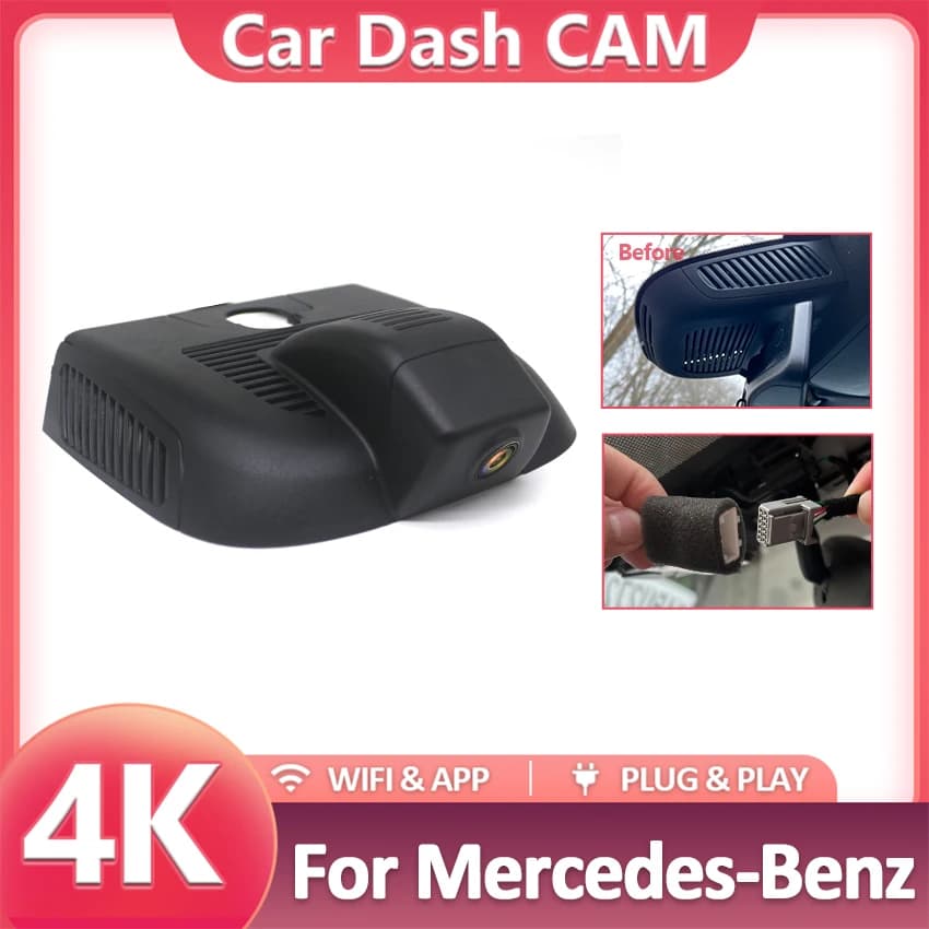 Plug and play WIFI Car DVR Dash Cam 4K For Mercedes-Benz EQB EQB260 EQA EQA260 For MB GLB180 GLB35 AMG GLA200 GLA220 2019-2024
