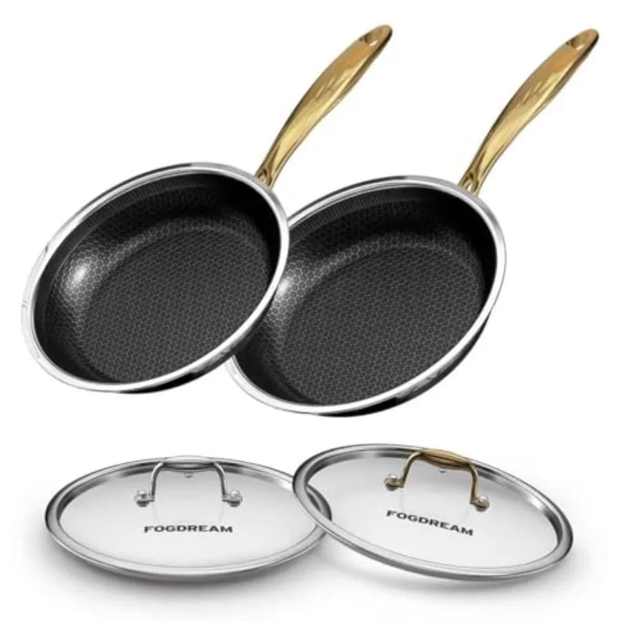 1011 Stainless Steel Plates with Cover, Tri-Ply for All Cooking Plans, Dishwasher Washables and Oven Suitable