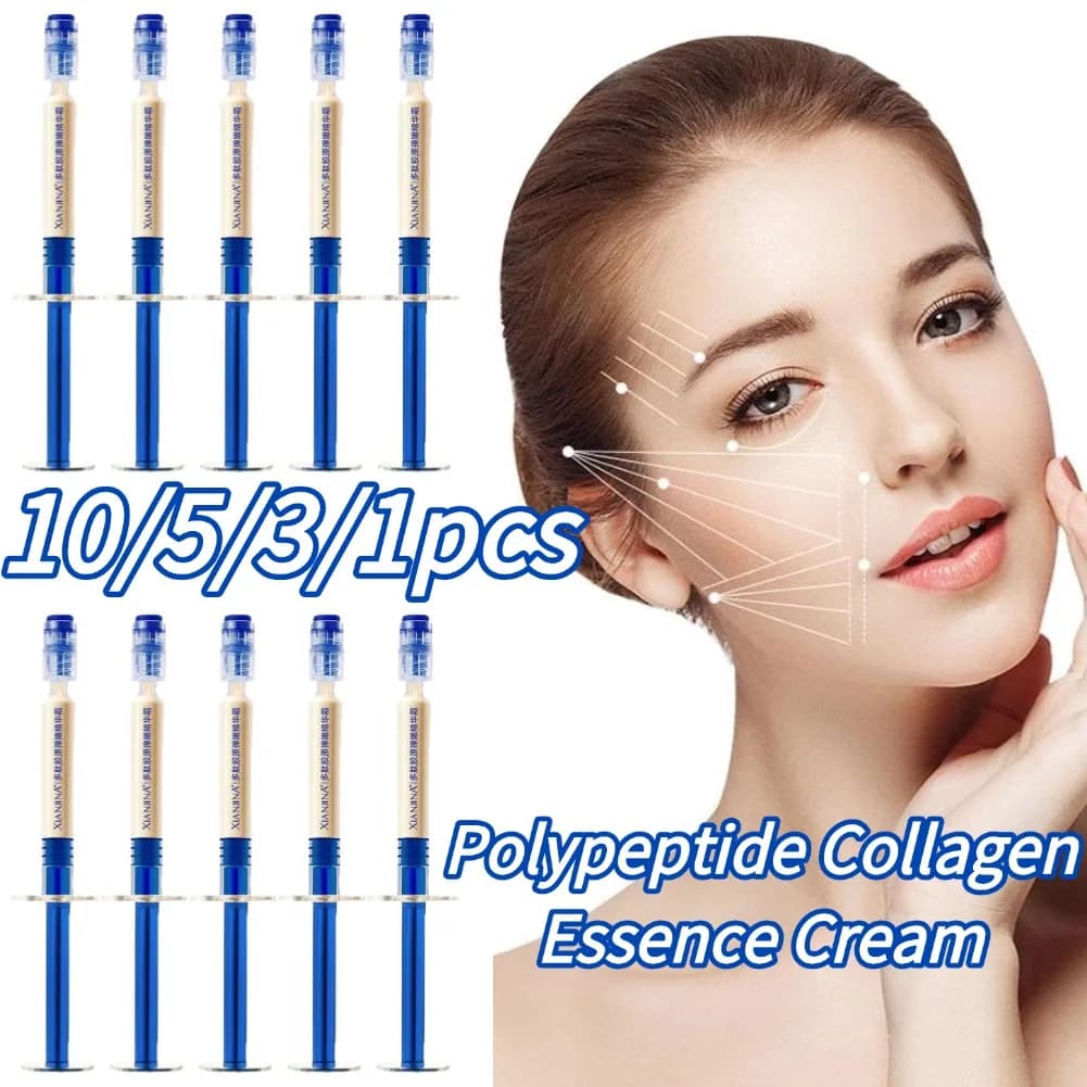 Crema Viso Idratante con Bio-Collagene e Polipeptidi per Riparazione della Pelle, Riduzione delle Rughe Sottili - 10/5/3/1 Pezzi
