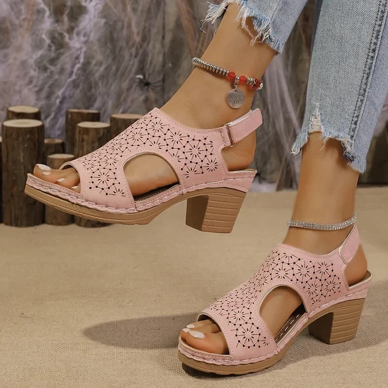 Women's High Heel Sandals Summer Sandals with Hook Platform Sandals with Chunky Heel Casual Beach Sandals Strong Heel