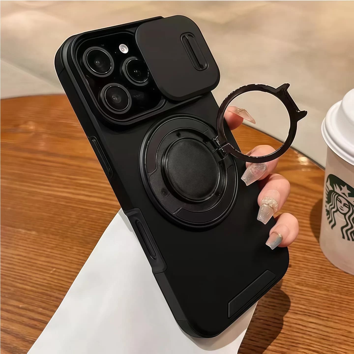 TuiChuang Push-Open Magnetic Stand Phone Case, Compatible with iPhone 17 Pro Max, Air - Anti-Drop