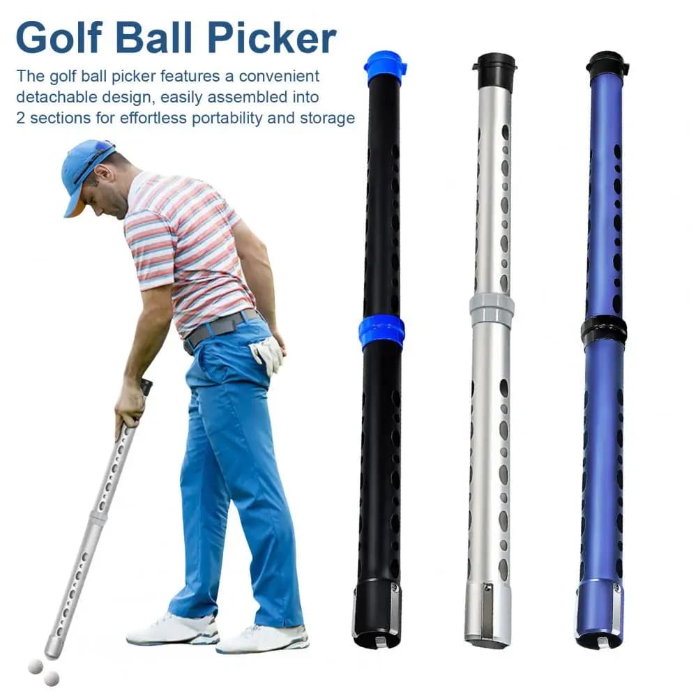 Detachable Golf Ball Picker Aluminium Alloy Golf Ball Retriever Shag Tube Ball Shagger Collector Holds 21 Balls
