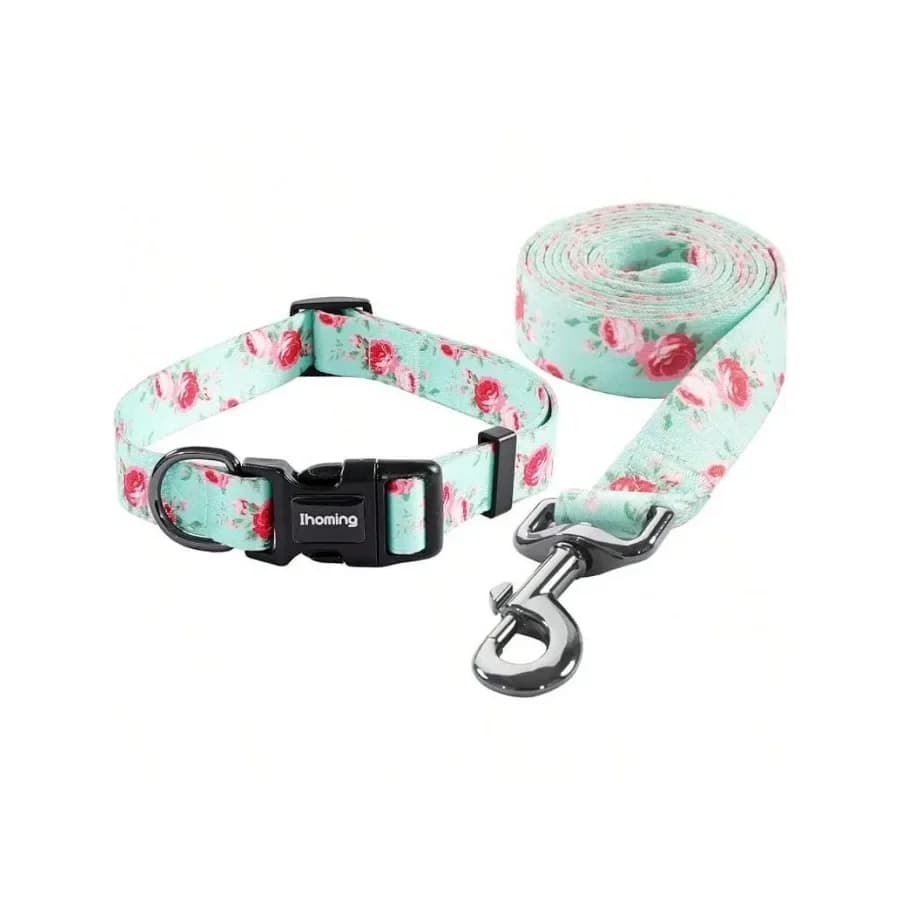 【New style】Ihoming Puppy Collar And Leash Set Daily Outdoor Walking Running Training, Bone Design Small Boys Girls Dogs Cats Pe