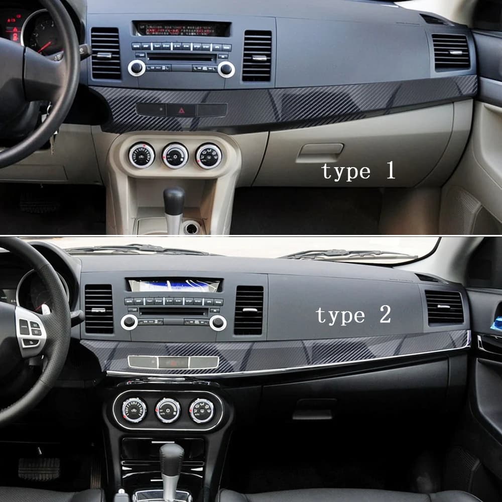 For Mitsubishi Lancer EX 2009-2016 Interior Central Control Panel Door Handle Carbon Fiber Sticker Decals Car Styling Accessorie