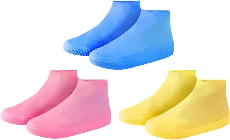 3 Paia di Copriscarpe in Silicone Antiscivolo per Uomo e Donna, Facilmente Pieghevoli per la Conservazione
