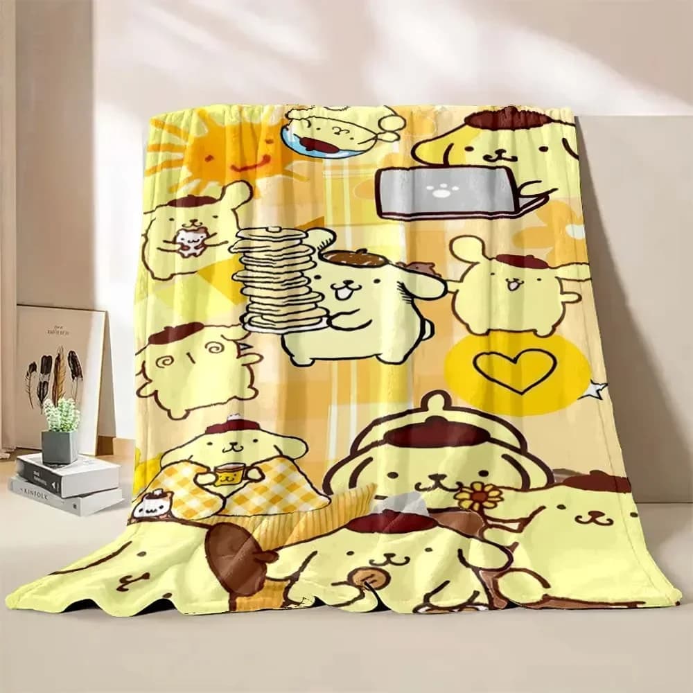 Pompon giapponese Purin Cartoon coperta camera dei bambini morbido soffice morbido letto peluche getta neonata ragazzi peluche coperta trapunta regalo