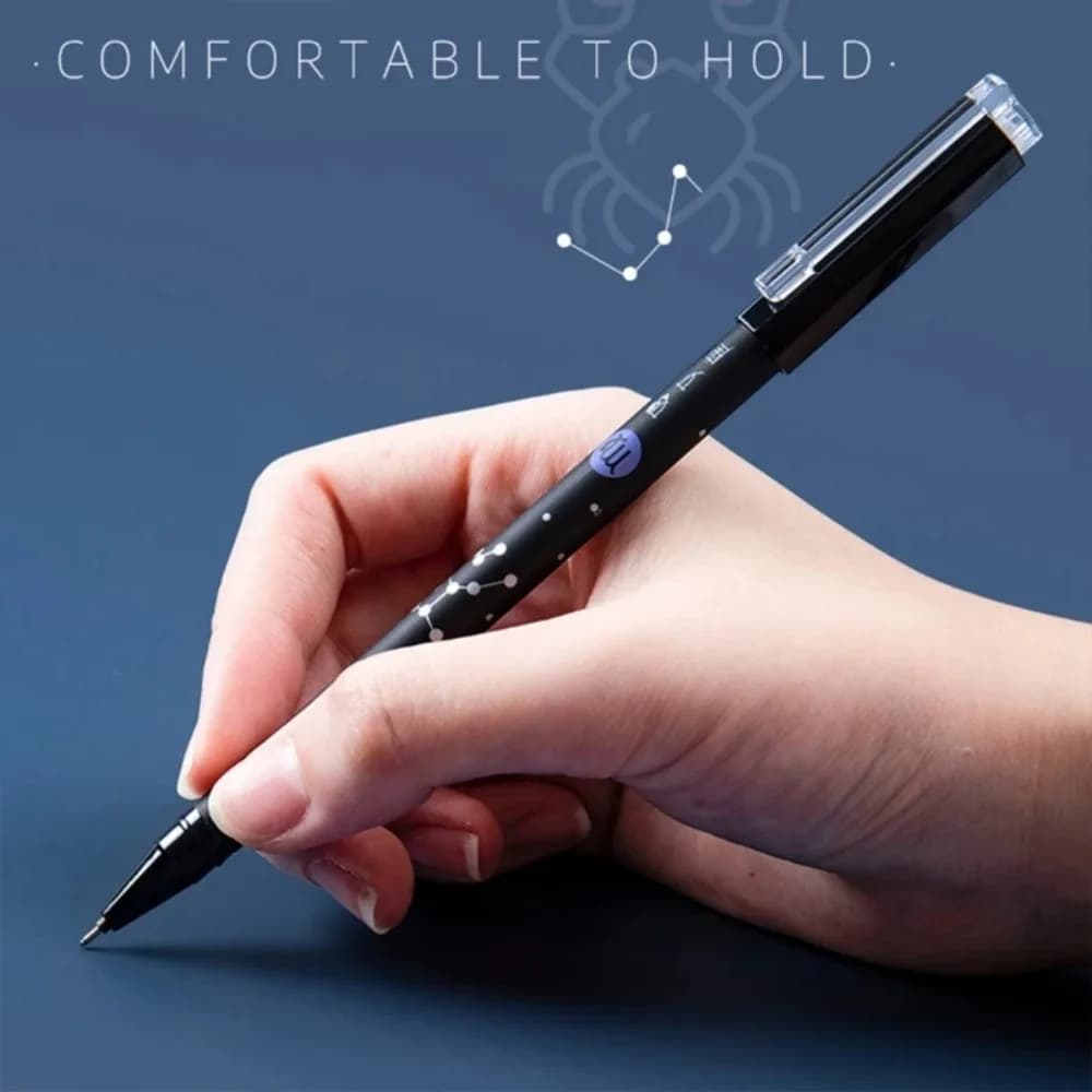 12 Pz/set 12 Costellazioni Penna Gel Cancellabile Blu e Nero Penna Gel Liscia Riutilizzabile 0.5mm Punta Fine Penna A Sfera Strumento di Scrittura